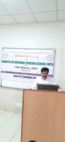 विशेष विद्यालय, राजकीय बौद्धिक दिव्यांगजन पुनर्वास संस्थान, चंडीगढ़ के द्वारा दिनांक 15 मार्च, 2021 को "राष्ट्रीय पेंशन योजना से लाभ" विषय पर कार्यशाला आयोजित किया गया।