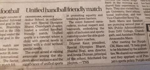 GRIID special school students participated in the Unified Handball Friendly Match 