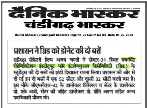 Sh. Ajay Chagti, IAS, Secretary, Medical Education & Research, UT, Chandigarh Flagged off Two Buses For Persons With Intellectual Disabilities. 