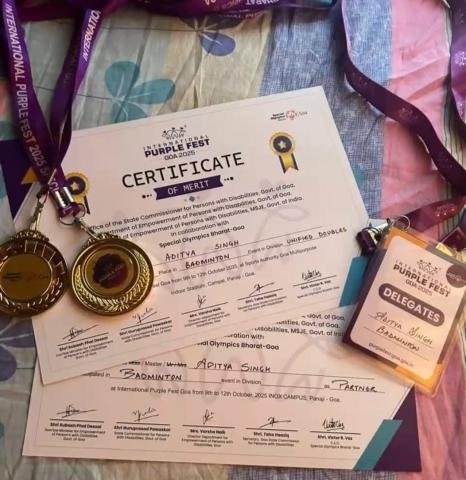 Purple Fest, Goa Students from GRIID, Chandigarh - Mr. Aditya and Mr. Shyam Kanna — along with GRIID Special School students, participated in the Unified Sports events at the Purple Fest, Goa, and proudly secured medals for their outstanding performance.