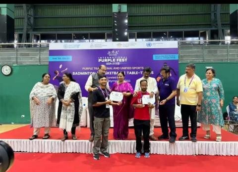 Purple Fest, Goa Students from GRIID, Chandigarh - Mr. Aditya and Mr. Shyam Kanna — along with GRIID Special School students, participated in the Unified Sports events at the Purple Fest, Goa, and proudly secured medals for their outstanding performance.