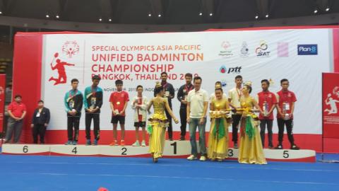 Tanveer won Gold medal in Men's-Doubles category and Kalpana won Silver medal in Mixed Female category  in 1st Special Olympics Asia Pacific Unified Badminton Championship from 12-16th November 2019 at Bangkok,Thailand 